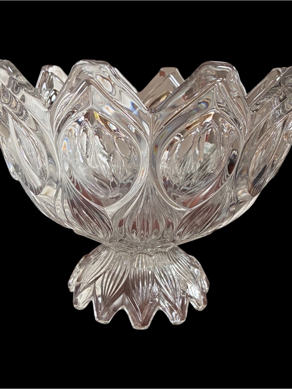 Vintage Bohemian Czech pedestal fruit bowl